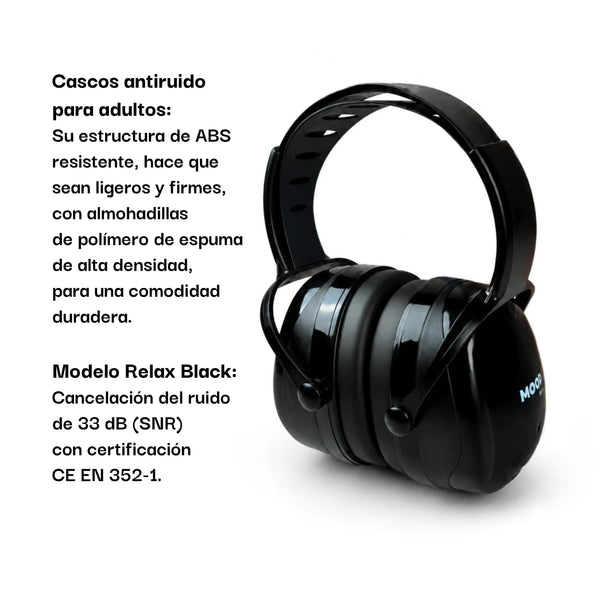 cascos antirruido con detalles de la certificación