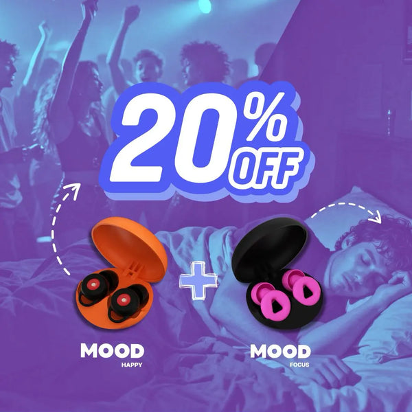 Pack ahorro del 20% en tapones Mood Happy para conciertos y Mood Focus para dormir, con envío gratis a toda España