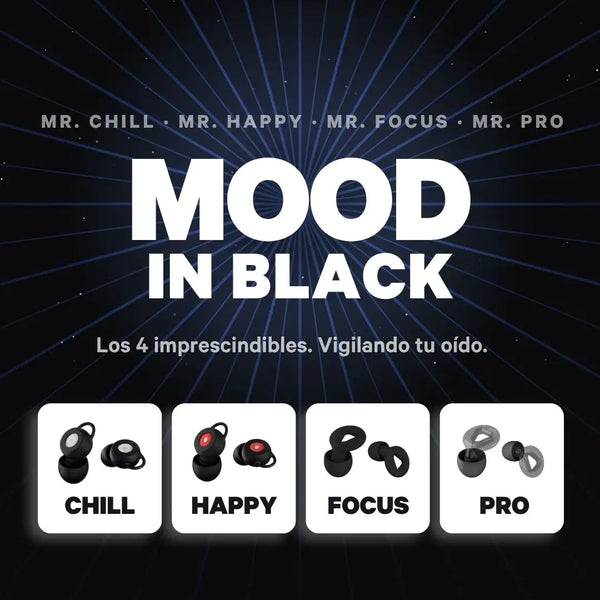 Pack Mood In Black: Chill + Happy + Focus + Pro, en negro