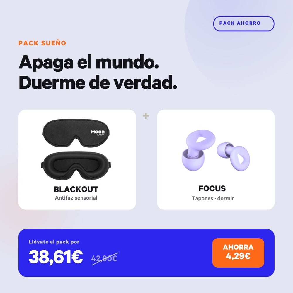 Pack sueño con tapones para dormir y antifaz sensorial 
